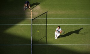 Andrew Murray GBR quarter final Centre Court Wimbledon Championships 2013 Ballboy Picture Bob Martin/AELTC