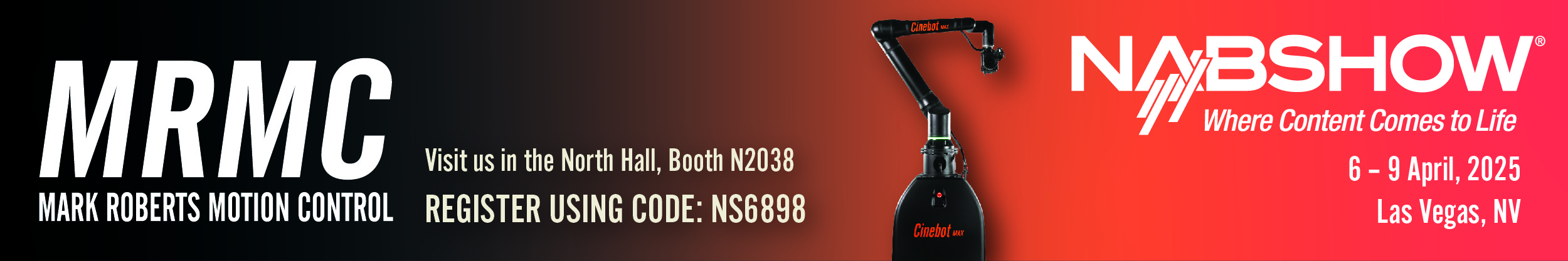 NAB Show 2025 MRMC Motion Control Banner