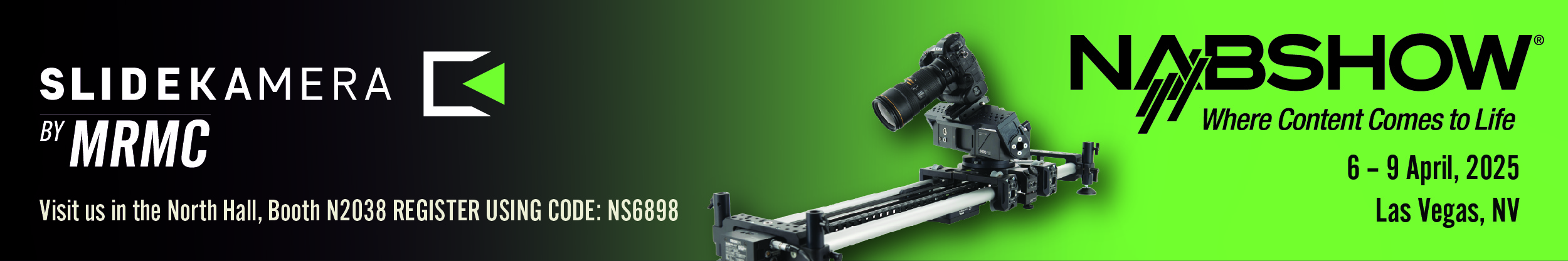 NAB Show 2025 Slidekamera banner