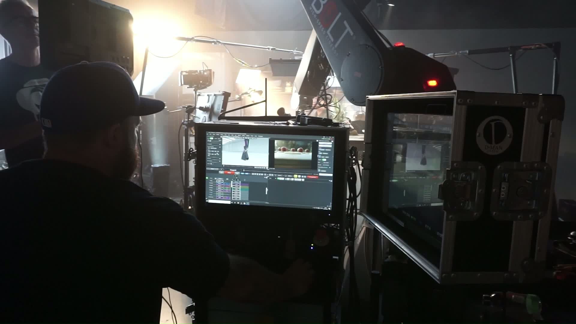 Bolt Operator for Arla, Bo uses MRMC's software Flair to control the Bolt for a product shoot.