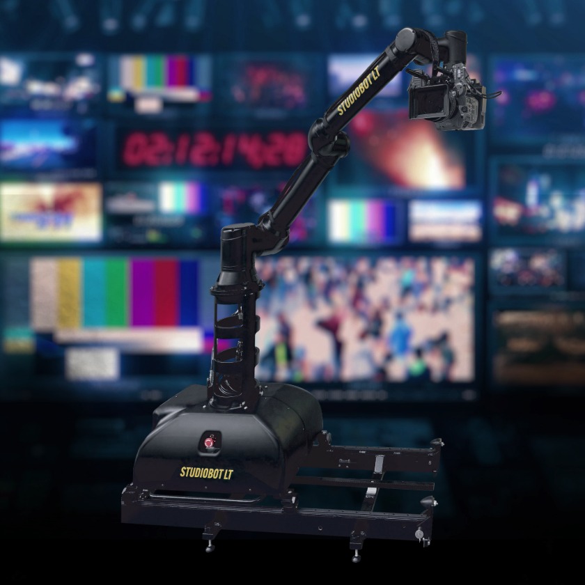 Studiobot LT product image with broadcast background