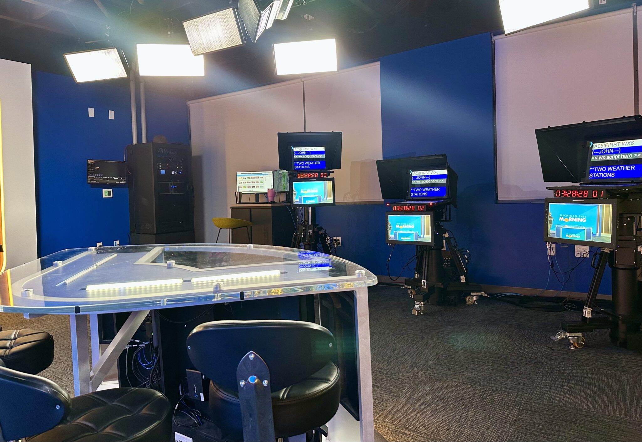 Custom Solutions by MRMC, a PTZ Prompter Mover for WWTV Broadcast Studio